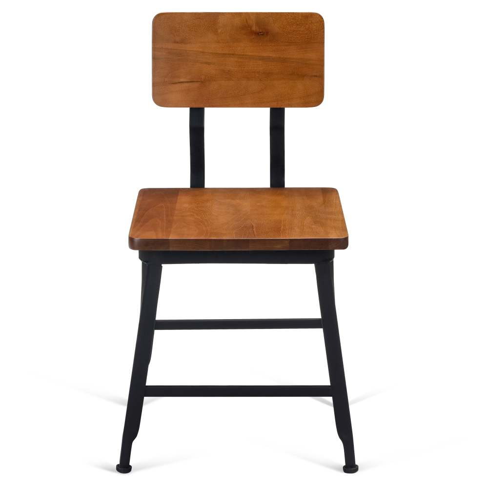 Wood Back Black Massello Metal Chair