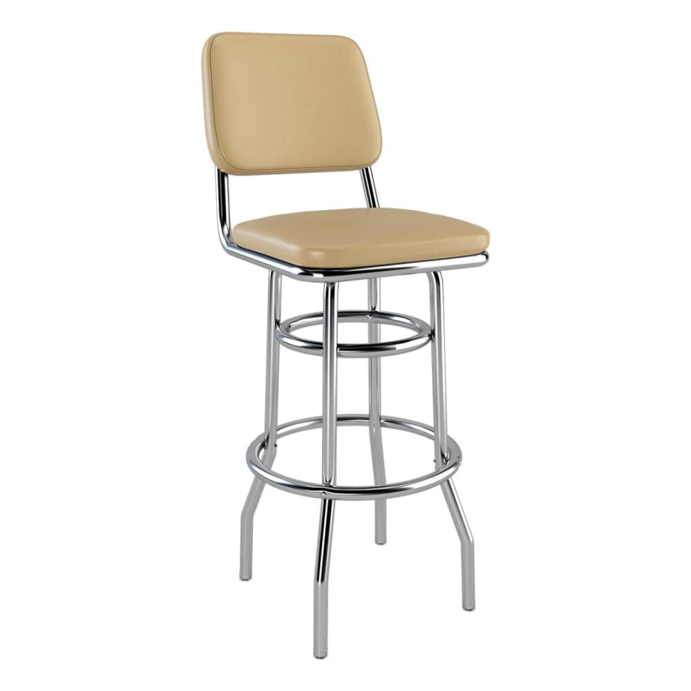 Double Ring Chrome Frame Laterca Diner Bar Stool