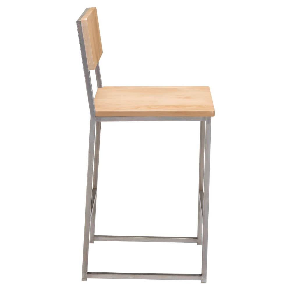 Wood Back Clear Coat Finish Indy Metal Bar Stool