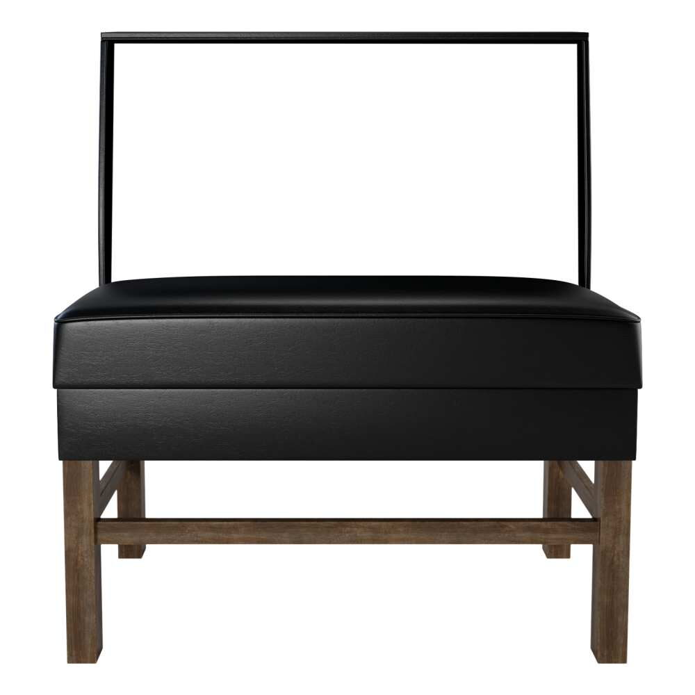 Extended Wood Legs Bar-Height Plain-Back Booth