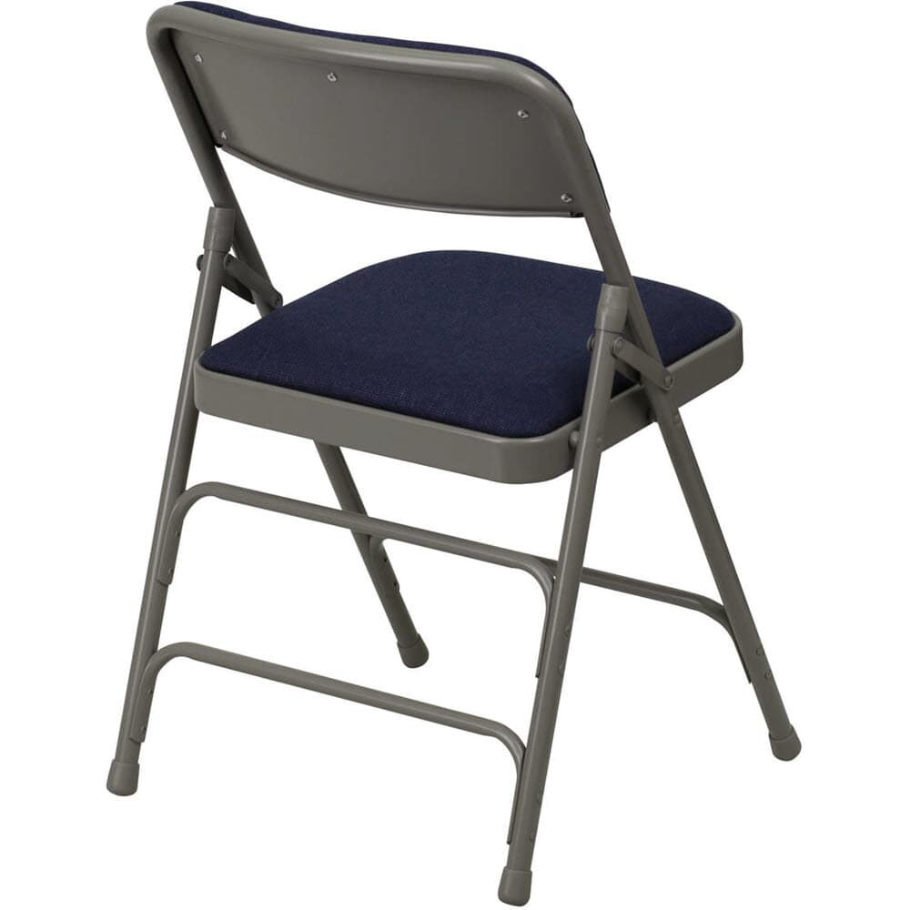 Fabric Vinyl Seat Curved Triple-Braced Upholstered Metal Folding Chair