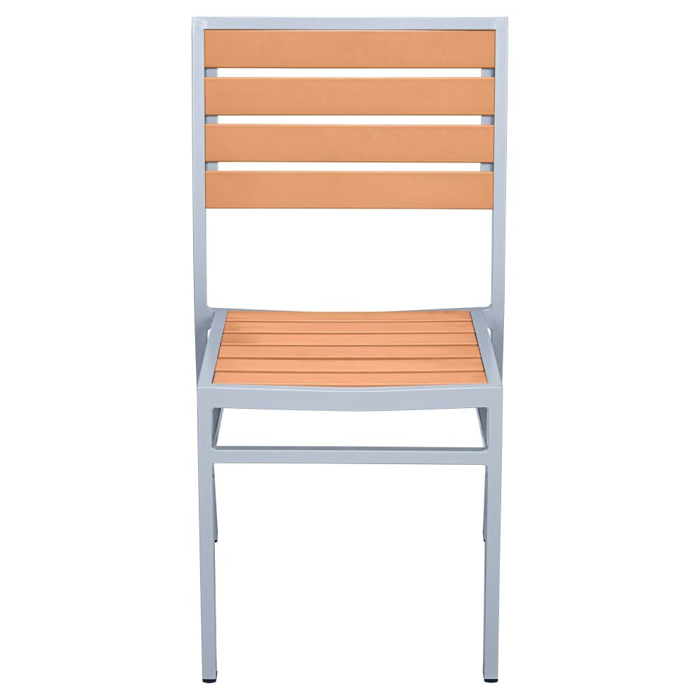 Faux Teak Gray Finish Patio Chair
