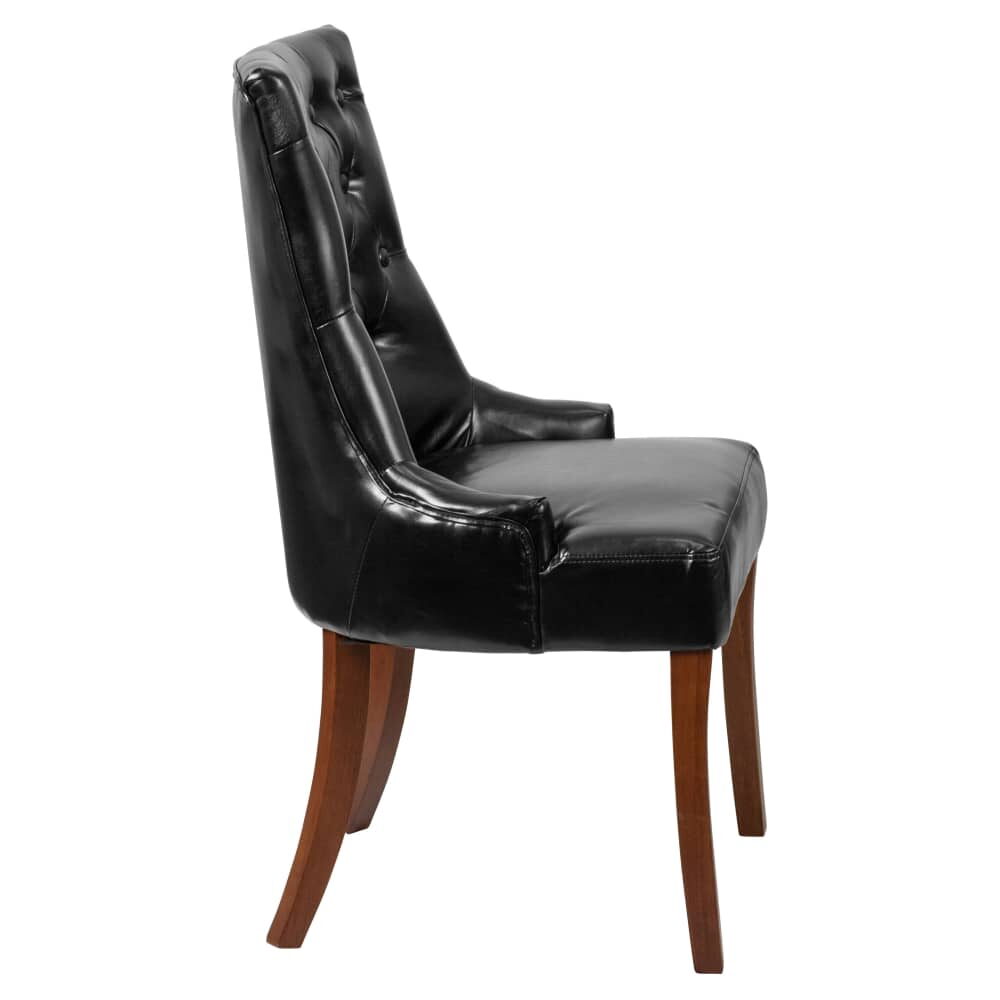 Wood Extra Wide Button-Tufted Parsons Chair