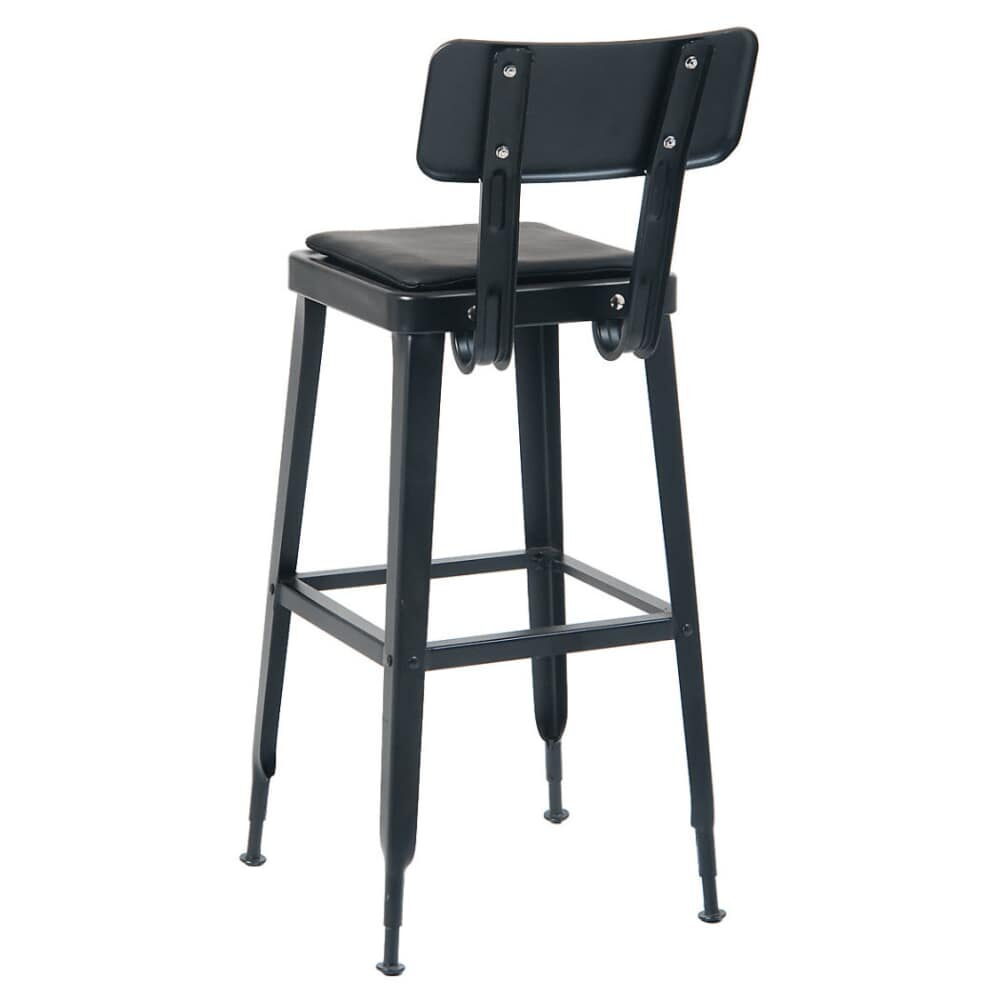 Black Finish Laurie Bistro-Style Metal Bar Stool