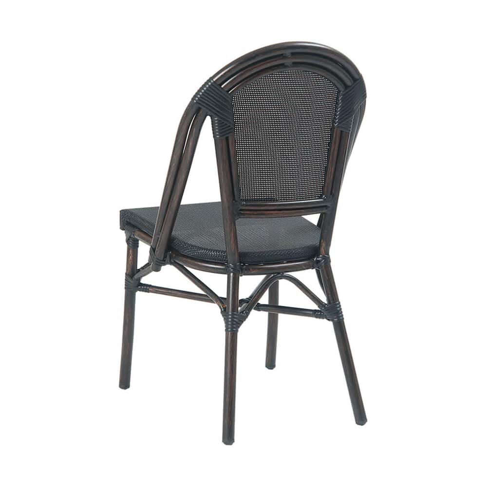 Black Rattan and Frame Aluminum Bamboo Patio Chair