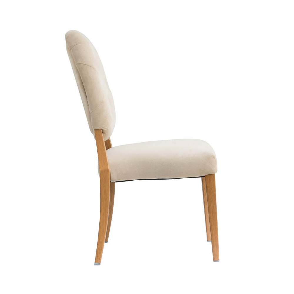 Upholstered Aluminum Julianna Chair with Button-Tufted Back