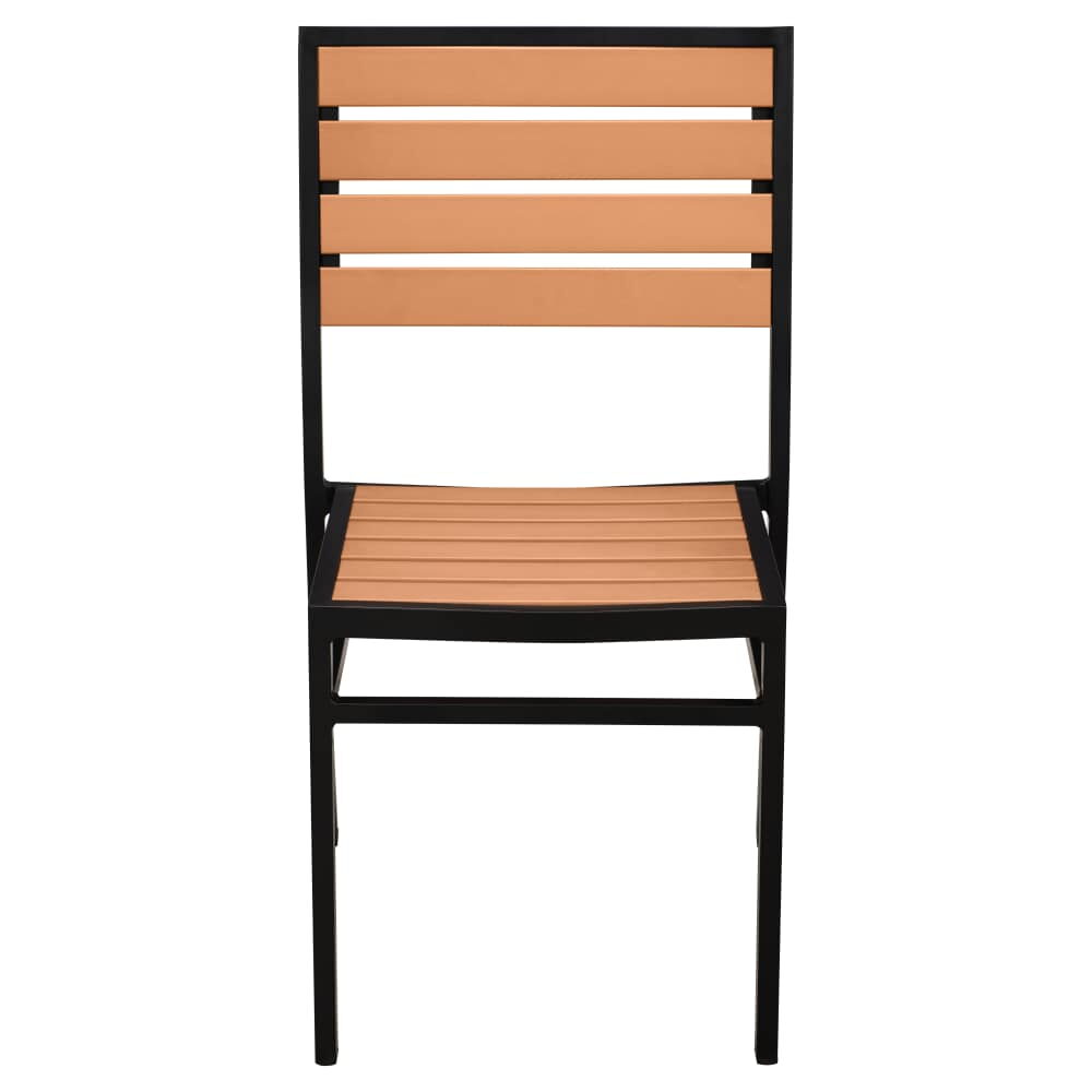 Faux Teak Black Patio Chair