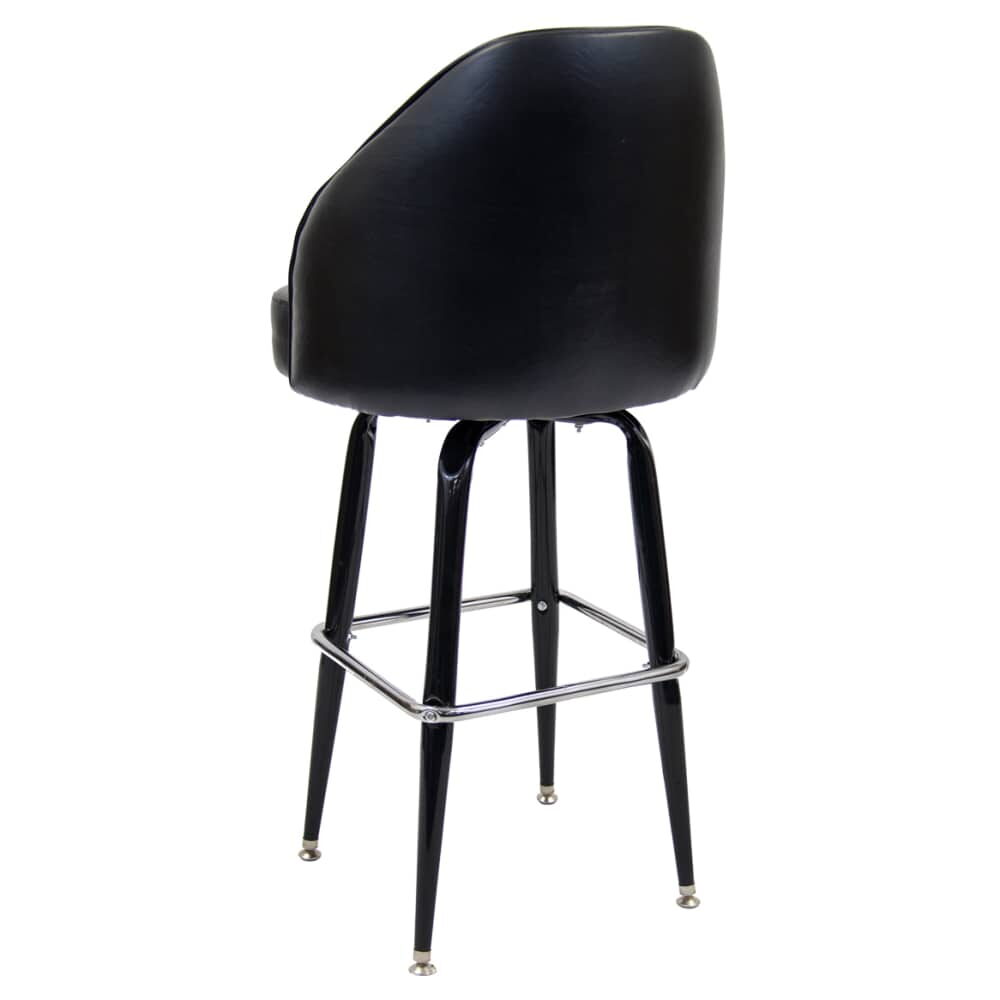 Extra Curved Bucket Seat Black Coated Frame Swivel Bar Stool
