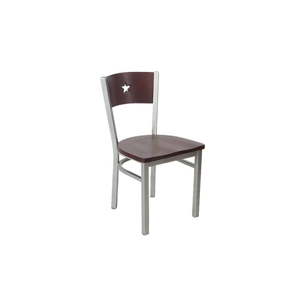 Interchangeable Star Back Gray Finish Metal Chair