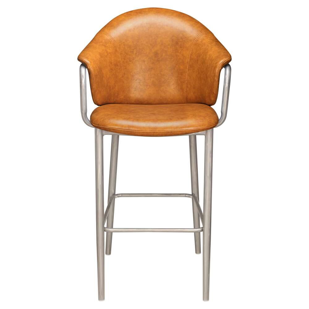 Clear Coat Metal Kova Bar Stool with Arms