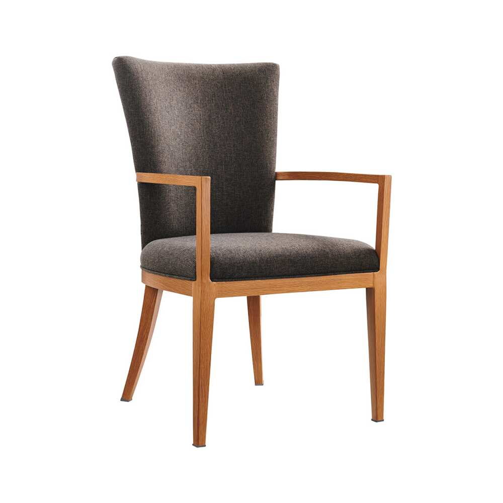 Wood Grain Aluminum Upholstered Sereno Armchair