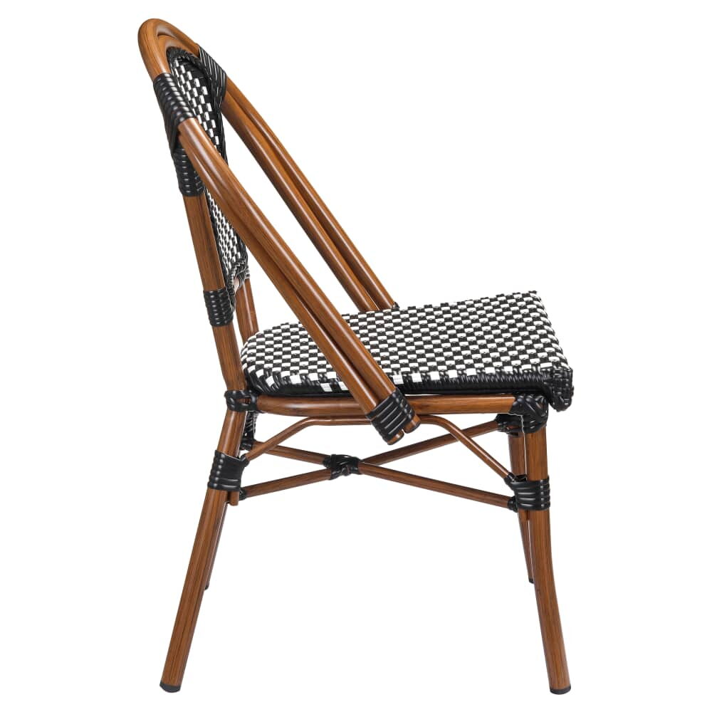 Black and White Rattan Aluminum Bamboo Patio Chair