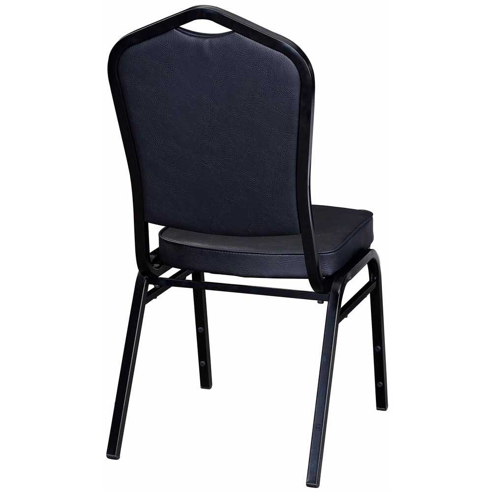 Black Frame Finish Black Vinyl Stack Chair