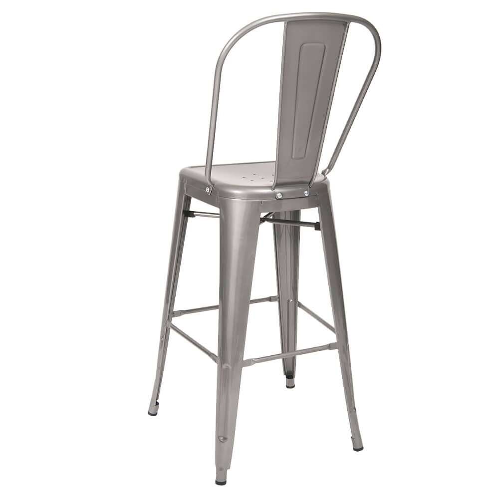 Clear Finish Bistro-Style Metal Bar Stool