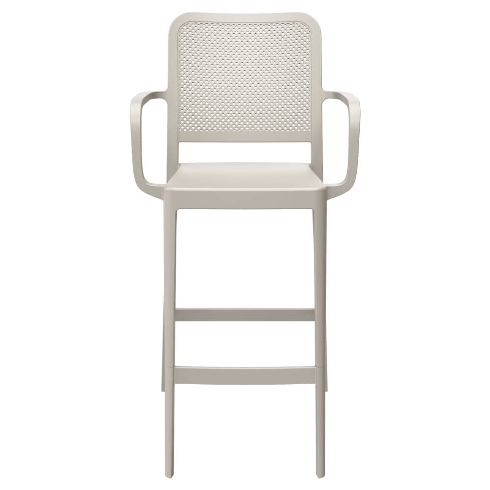 Outdoor Perforated Resin Rowan Bar Stool with Arms