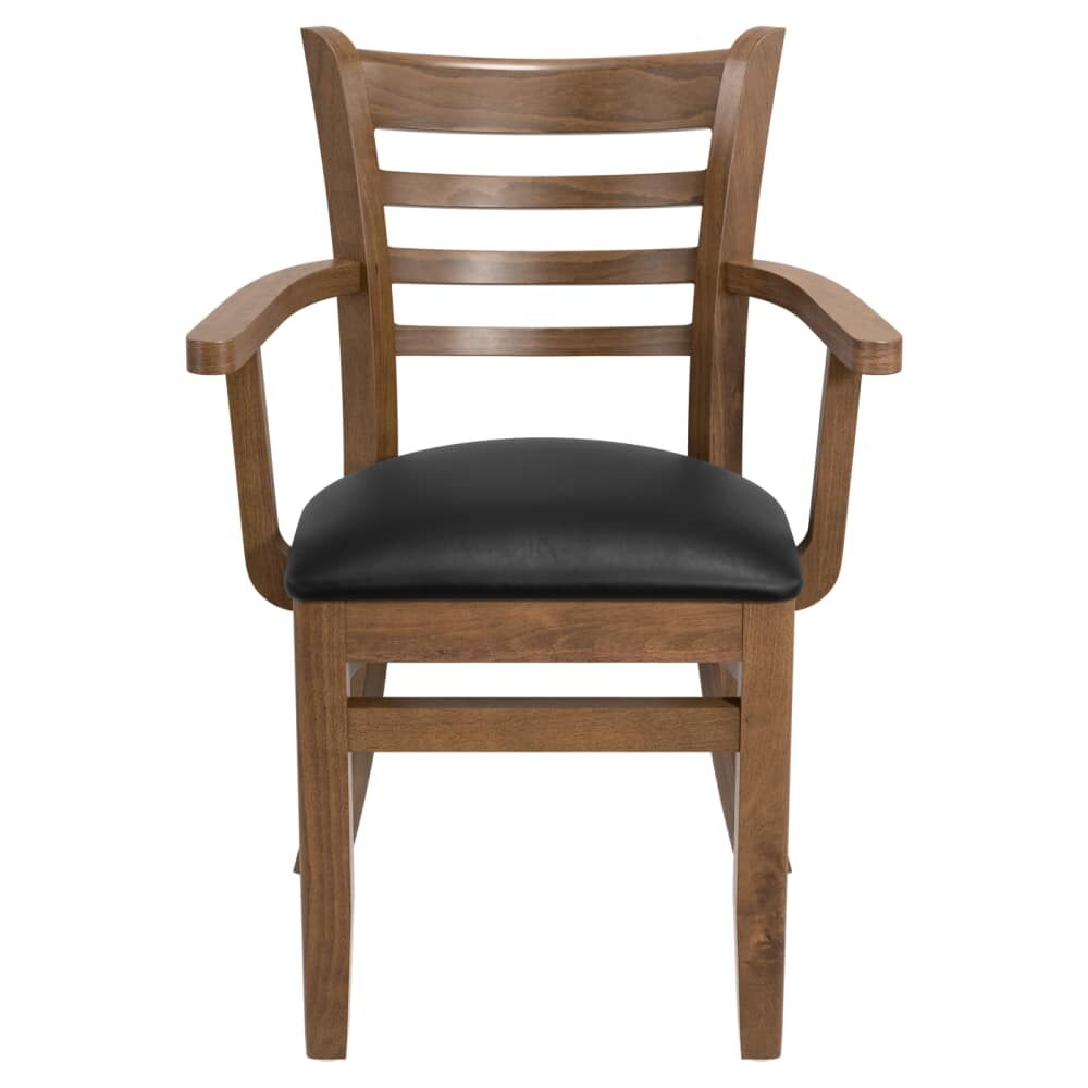 Wood Ladder-Back Chair with Arms
