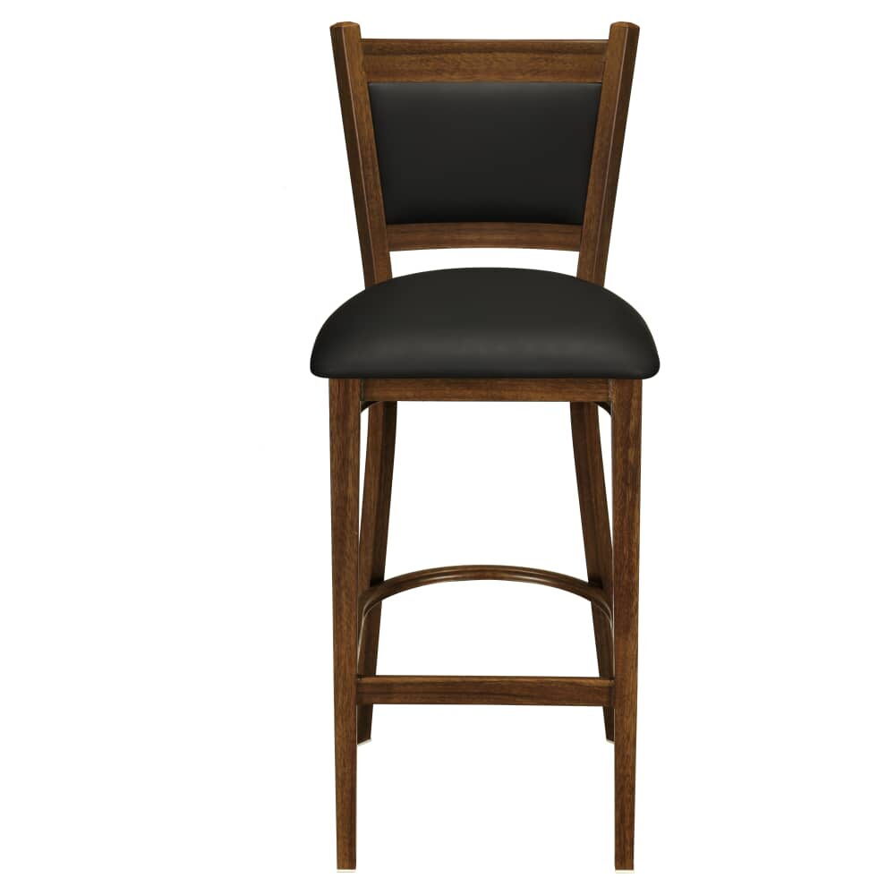 Wood Look Finish Metal Padded Bar Stool