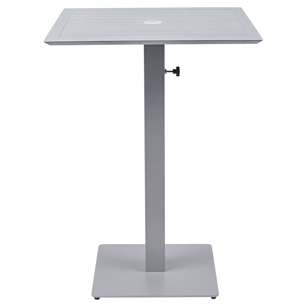 Titanium Gray Ella Bar Table Set with Umbrella Base