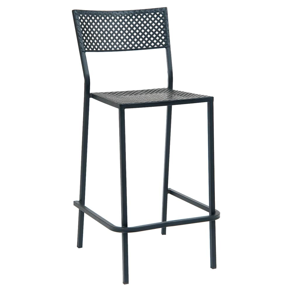 Metal Black Checkered Outdoor Bar Stool