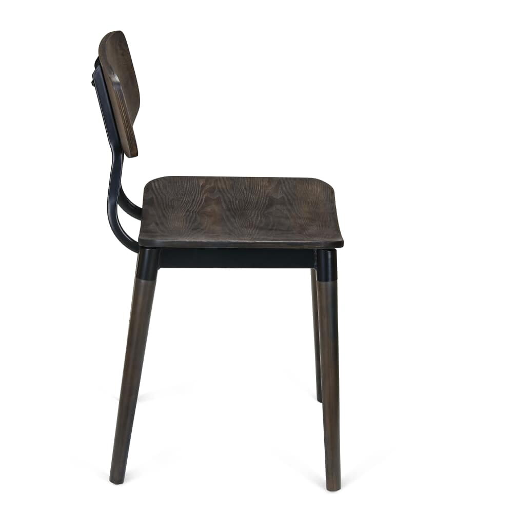 Slate Black Curved Back Metal Chair
