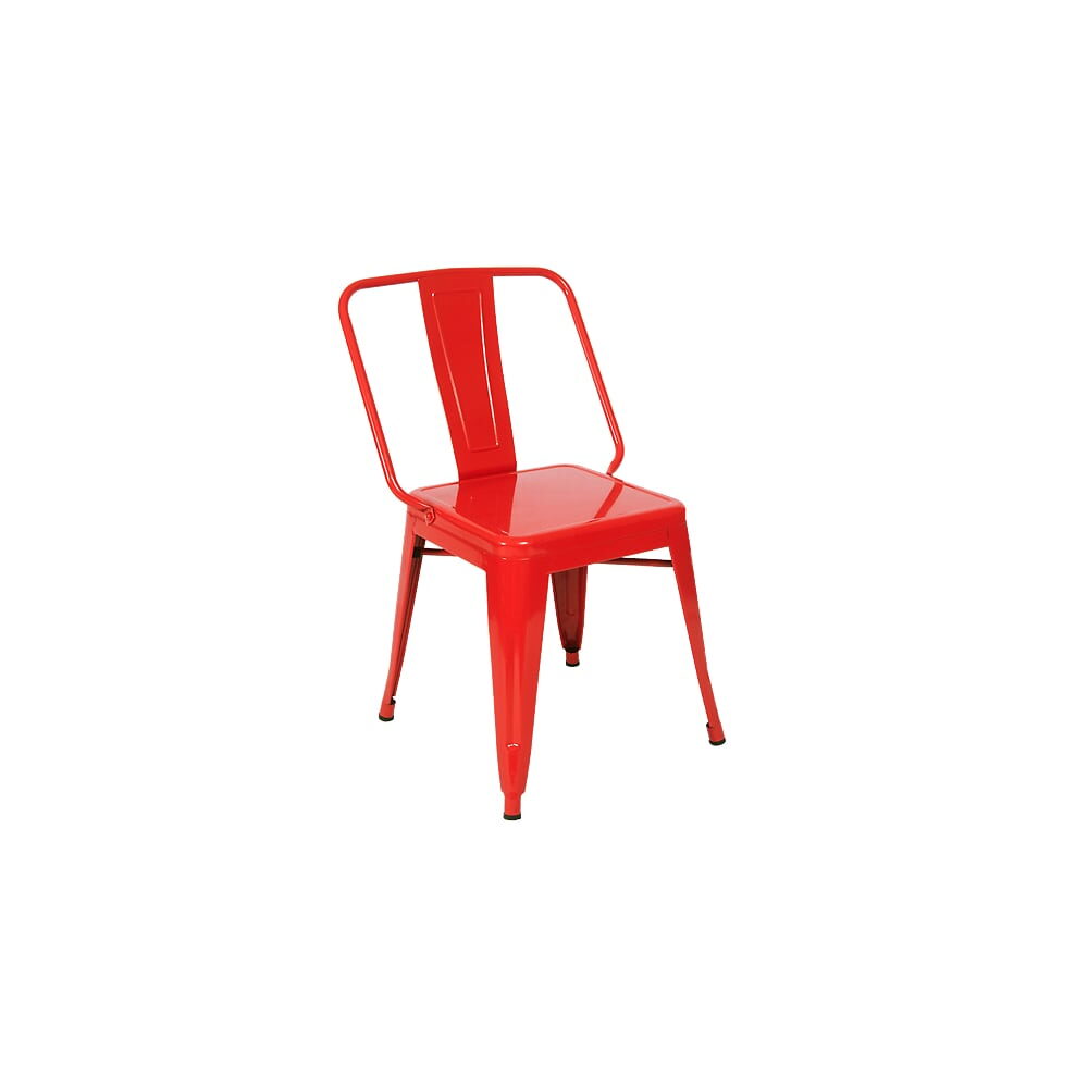 Red Finish Extra Wide Bistro-Style Metal Chair