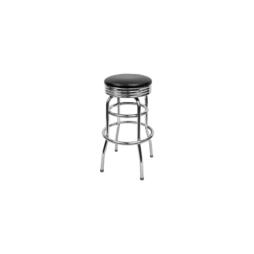 Chrome Frame Double Ring Swivel Bar Stool