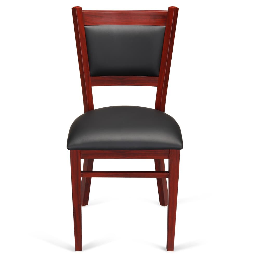 Wood Look Finish Padded Back Metal Chair
