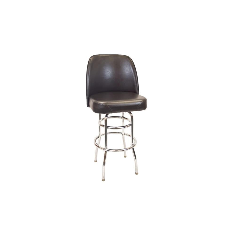 Extra Large Seat Chrome Swivel Bar Stool with Double Ring Frame