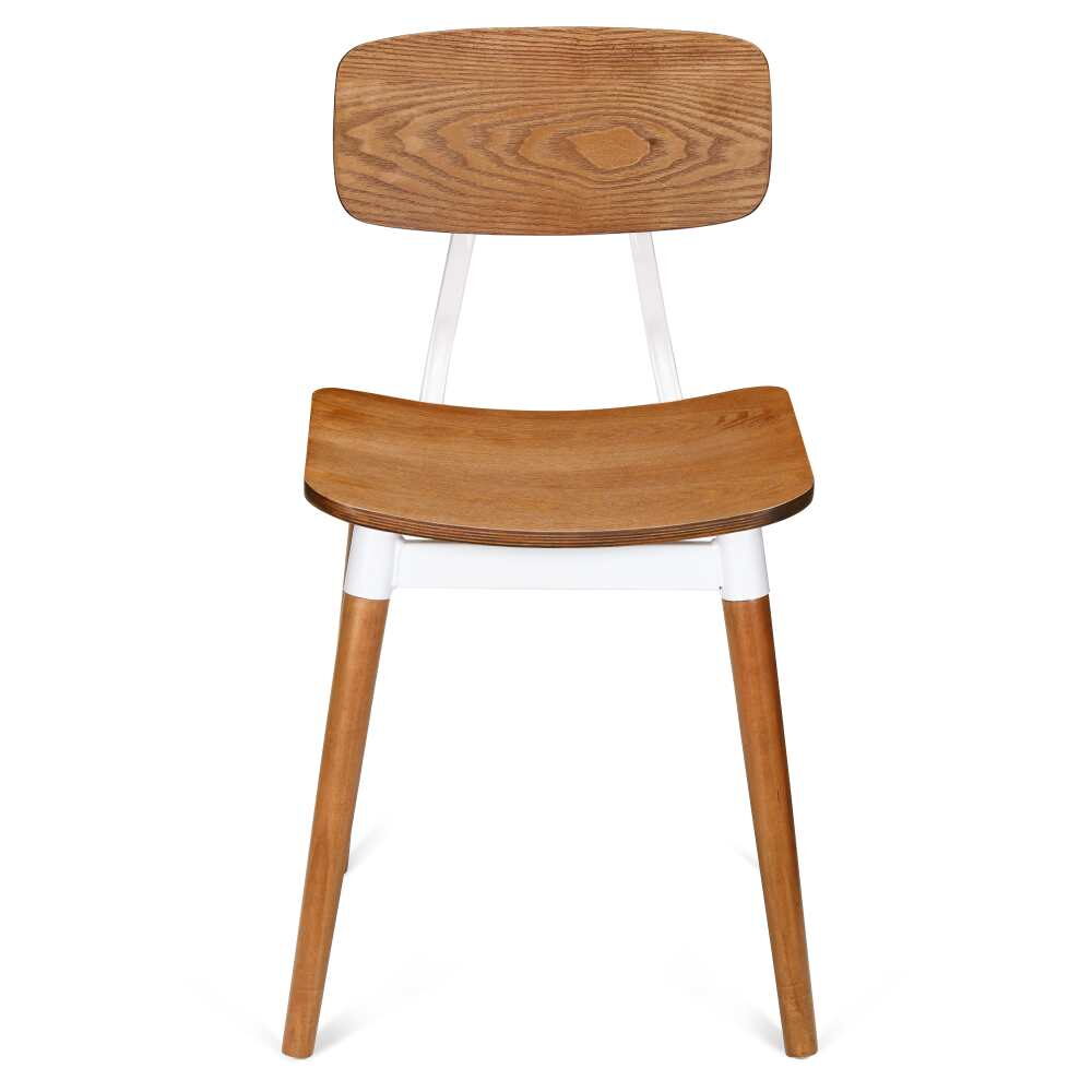 Slate White Curved Back Metal Chair