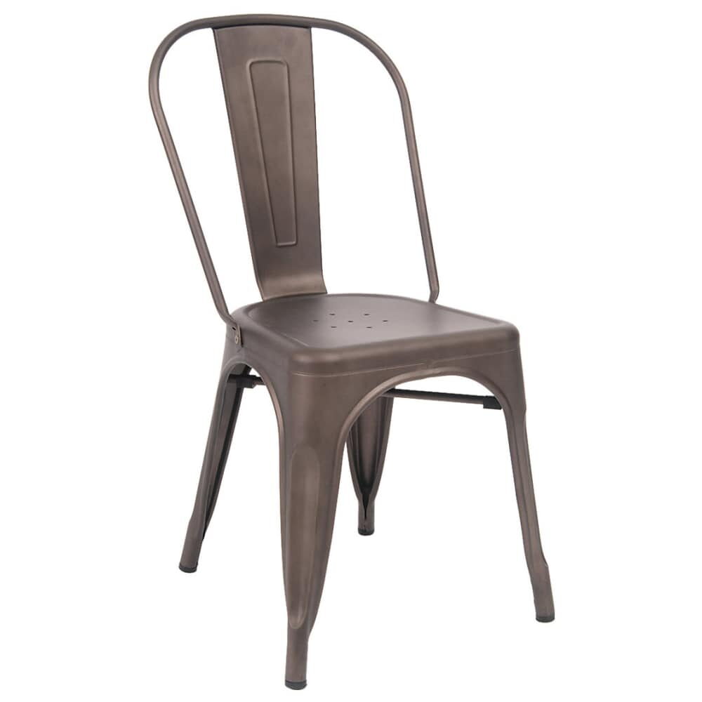 Dark Gray Finish Bistro-Style Metal Chair