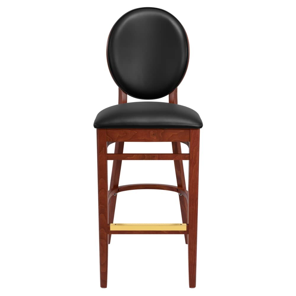 Padded Back Wood Lorenzo Bar Stool