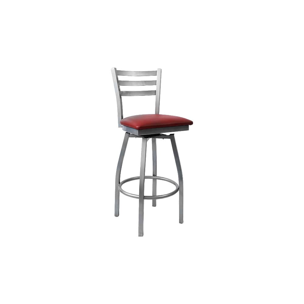 Metal 3 Slat Ladder-Back Swivel Bar Stool
