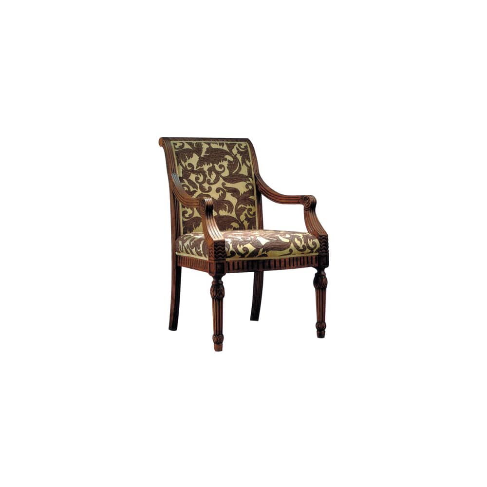 Wood Go-Al Fully Upholstered Armchair