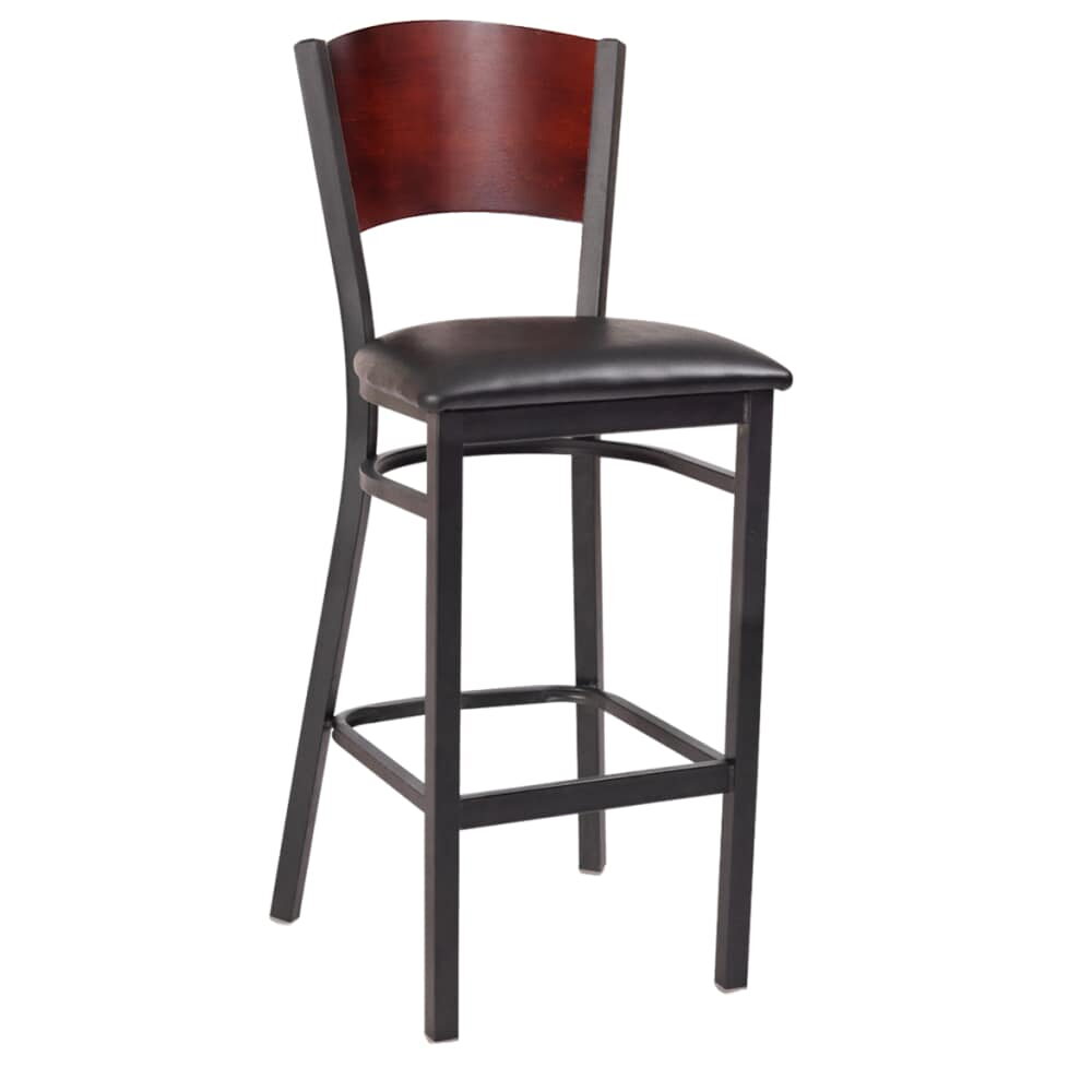 Metal Interchangeable Back Bar Stool with Solid Back