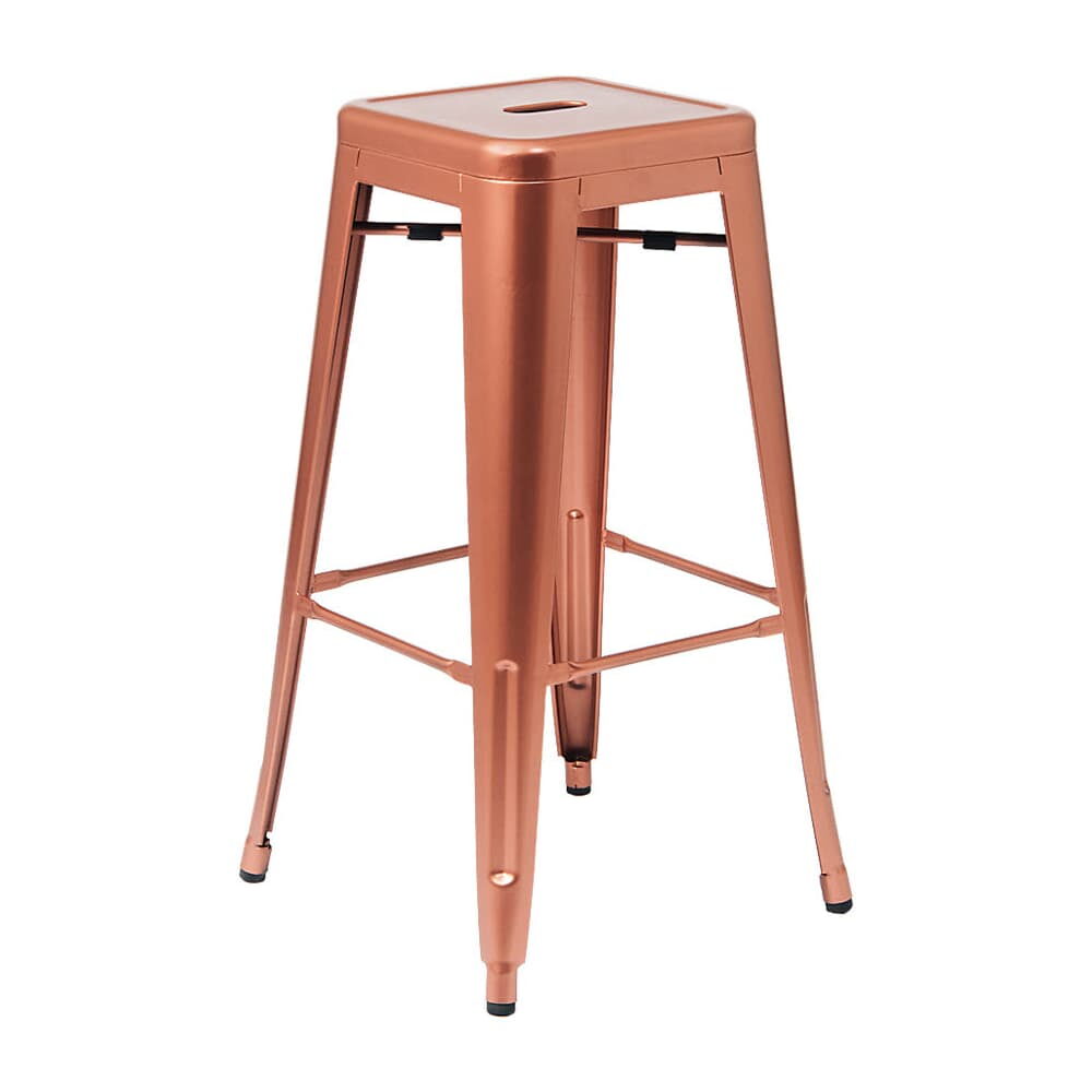 Copper Finish Bistro-Style Metal Backless Bar Stool