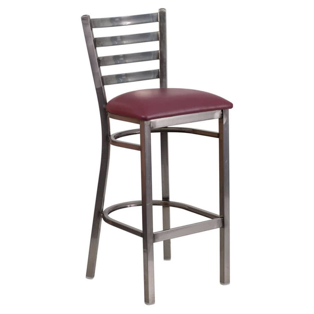 Ladder Clear Coat Metal Bar Stool