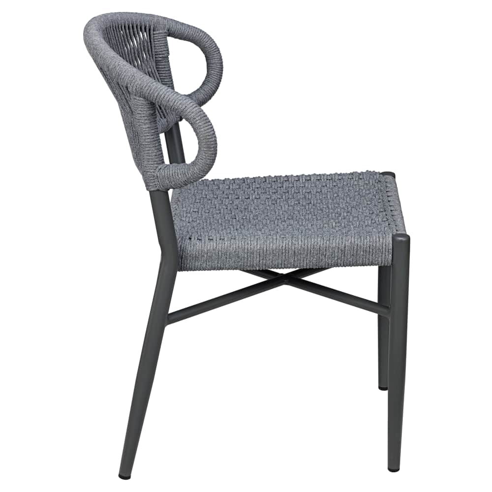 Slate Gray Rope Marina Outdoor Aluminum Chair
