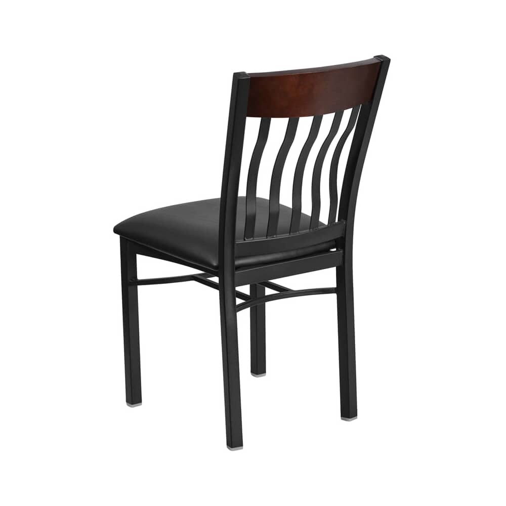 Wood Back Metal Schoolhouse Chair