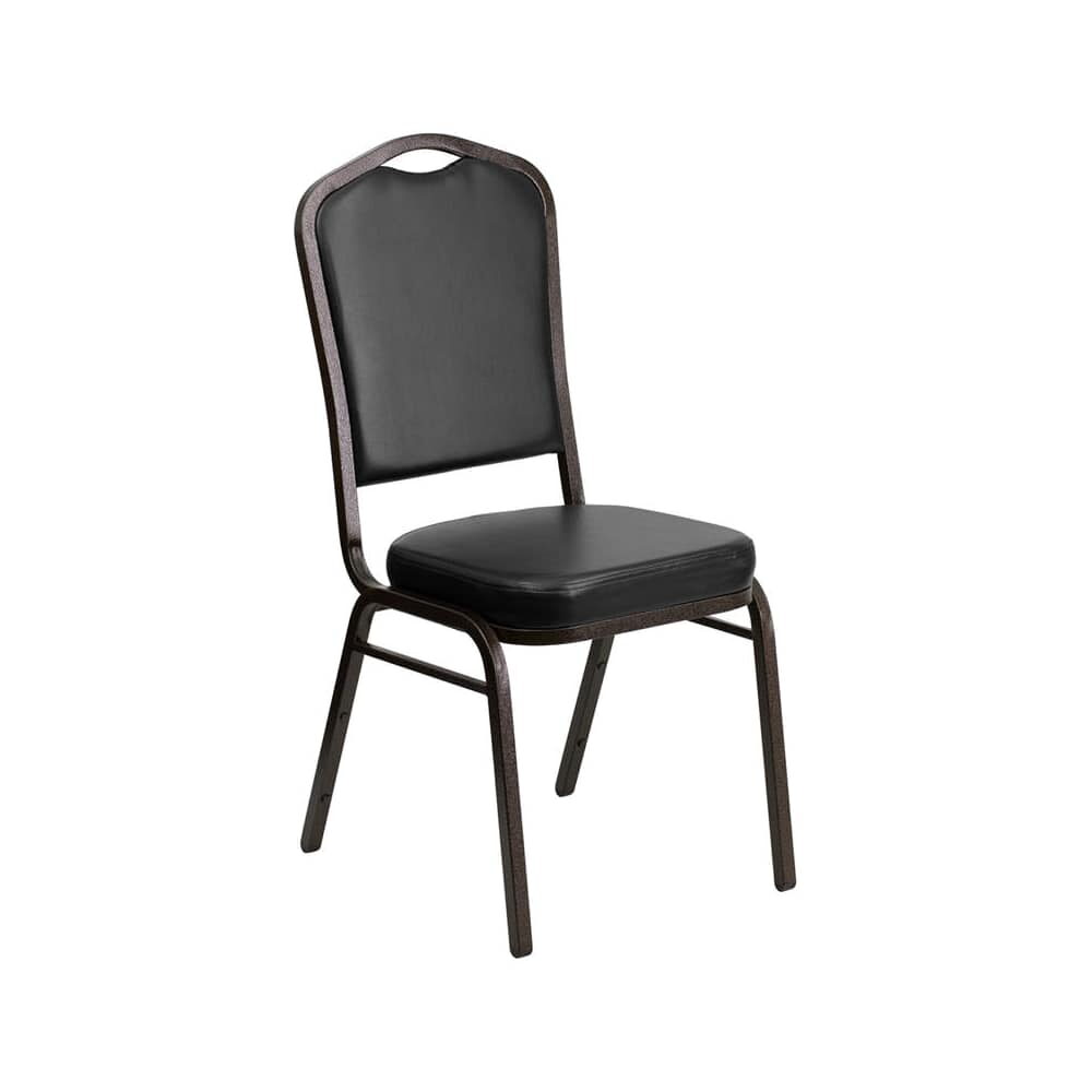 Black Vinyl Gold Vein Metal Stack Chair