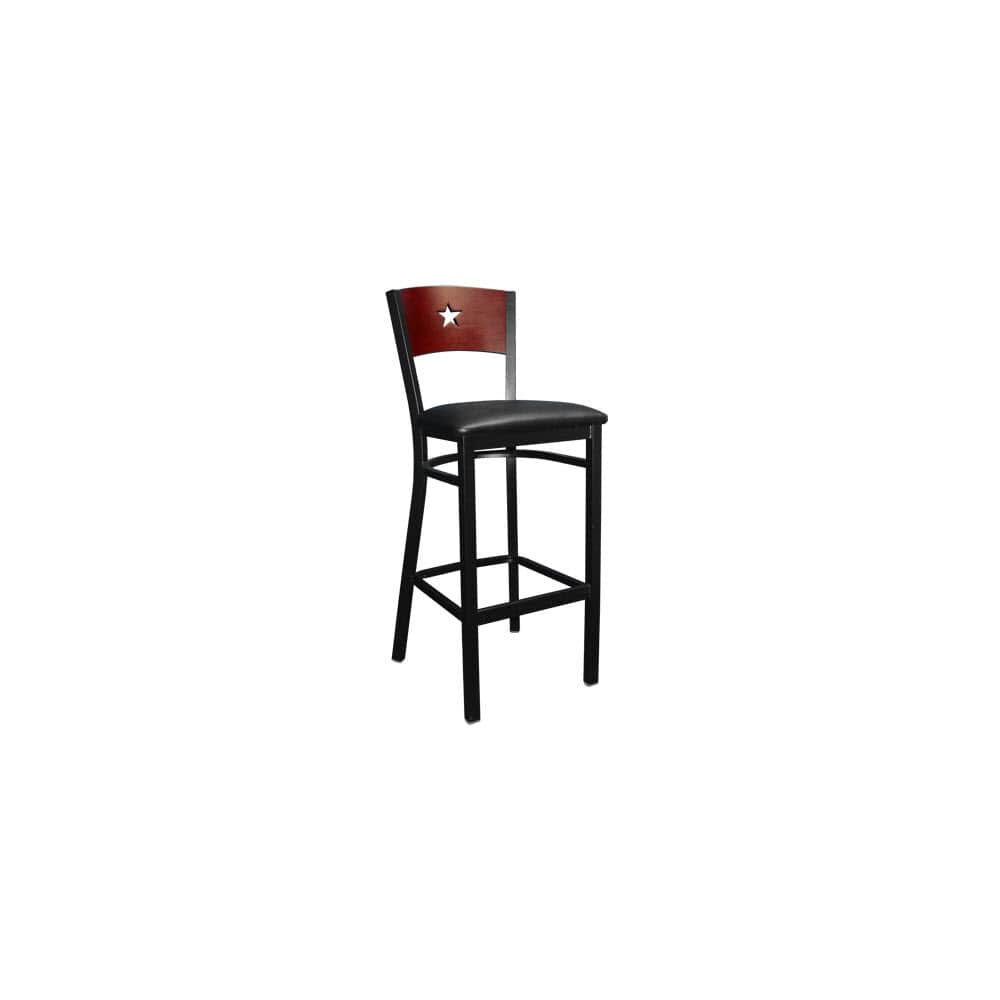 Metal Interchangeable Back Bar Stool with a Star in the Back