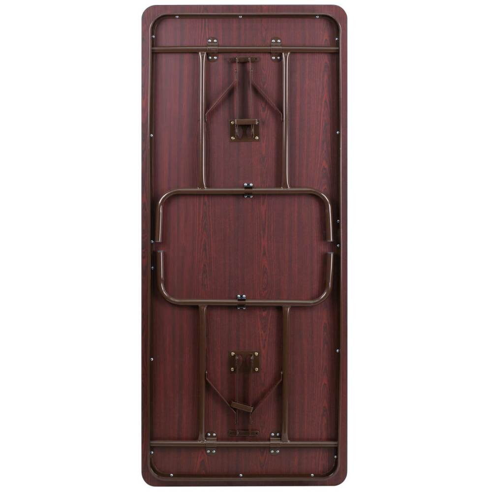 Folding Banquet Table in Mahogany Laminate