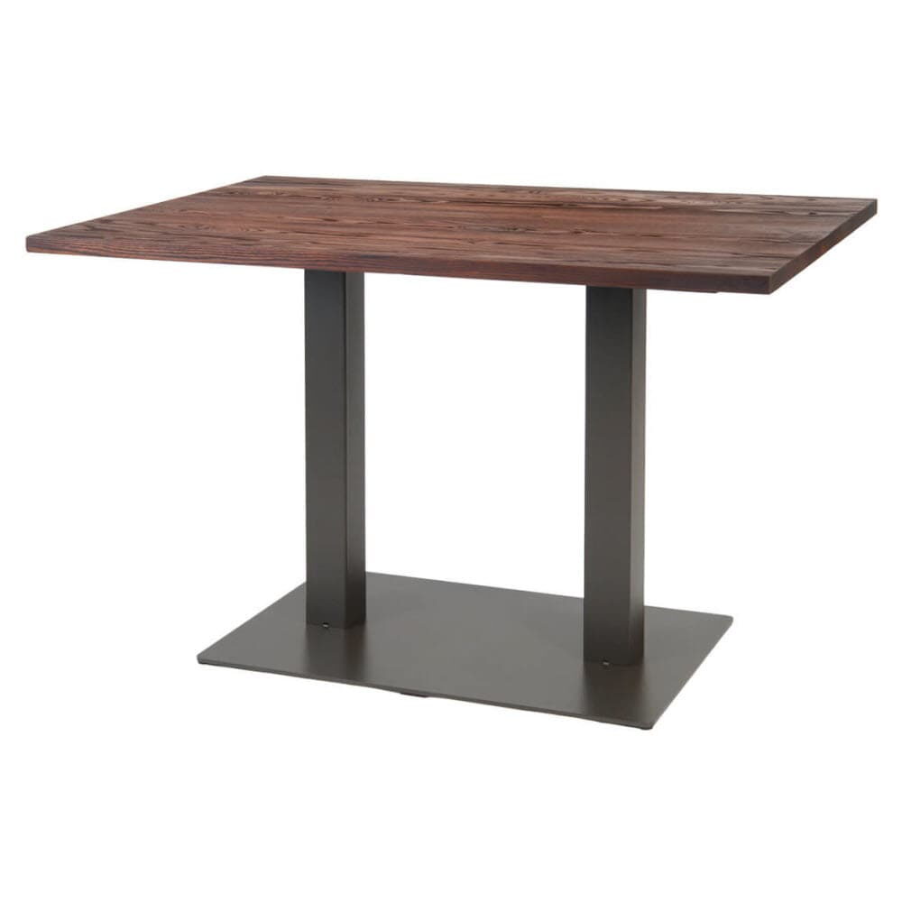 Metal Base Wood Top Industrial Series Table