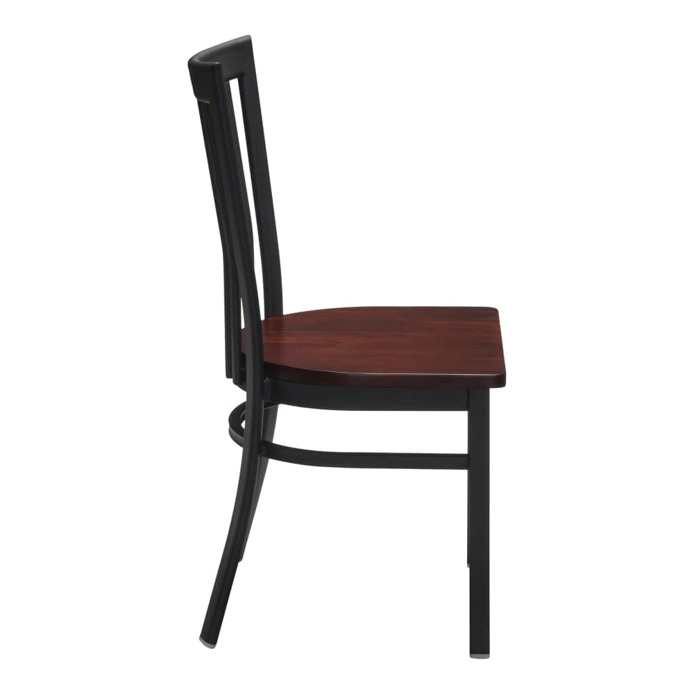 Metal Elongated Vertical Slat-Back Chair