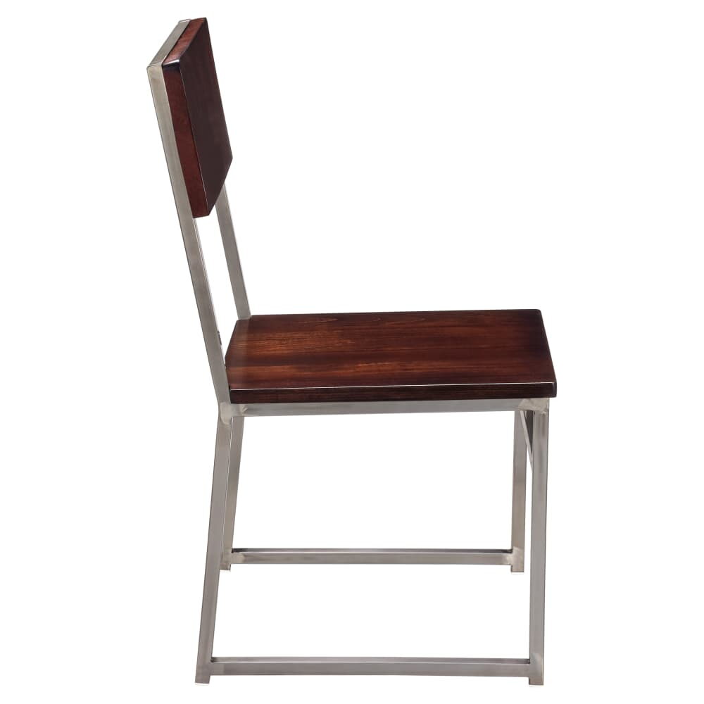 Wood Back Indy Metal Chair with Clear Coat Finish