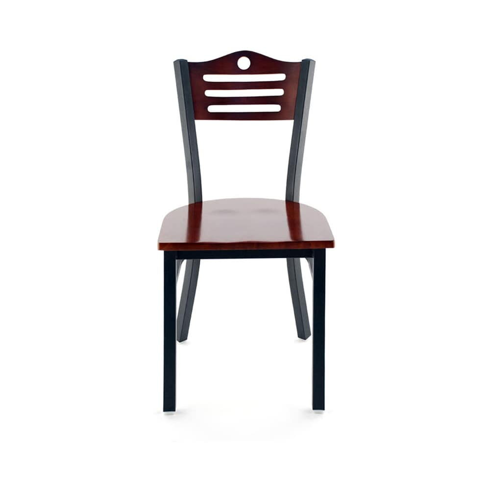 Slats and Circle Interchangeable Back Metal Chair