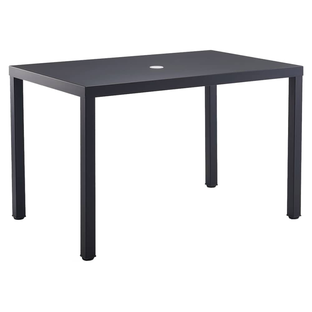 Black Finish Outdoor Metal Table with Legs