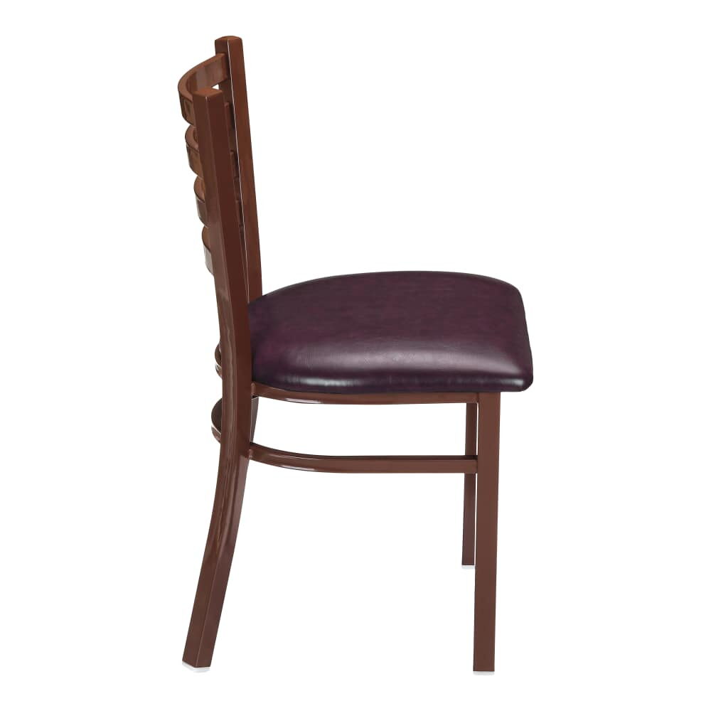Brown Finish Ladder-Back Metal Chair