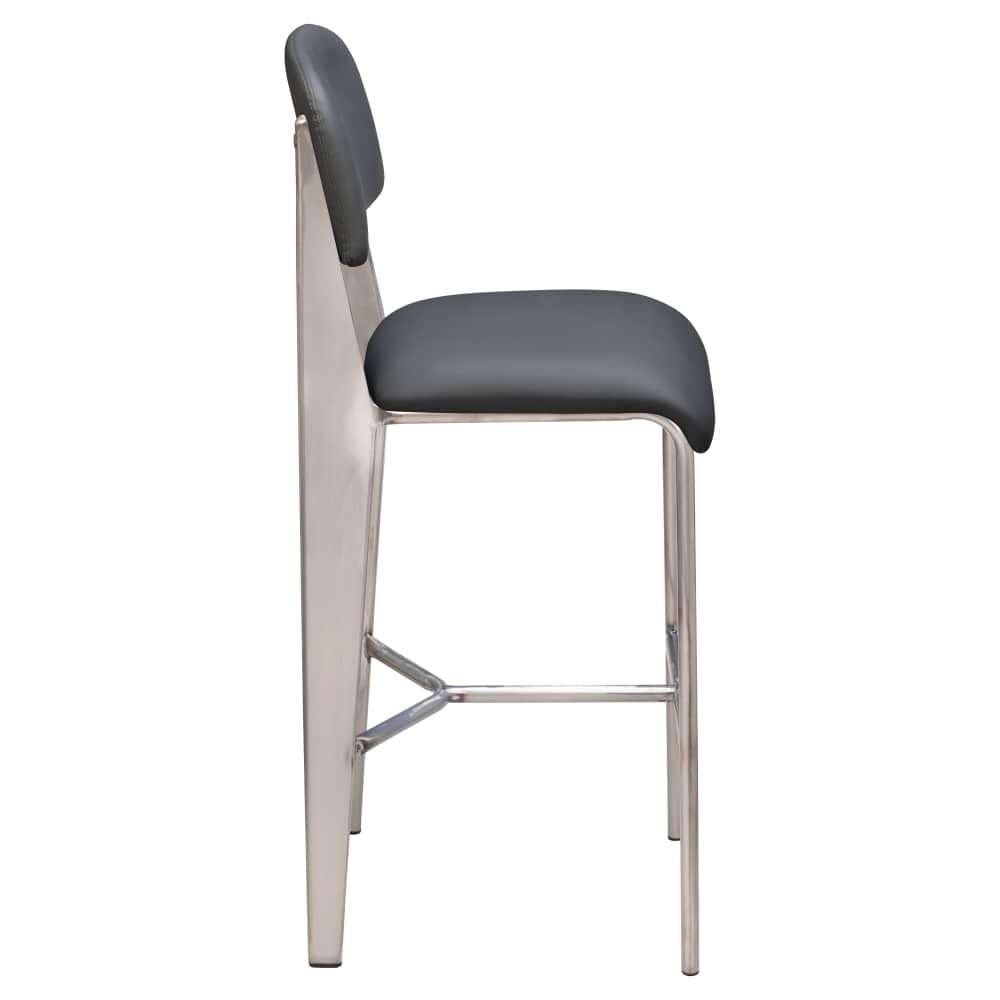 Clear Coat Padded Metal Nico Bar Stool