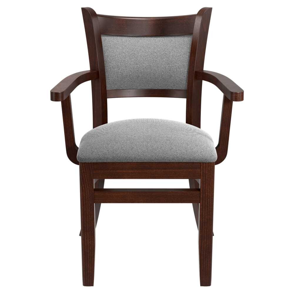 Wood Padded Back Chair with Arms