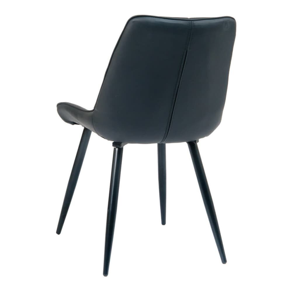 Padded Black Vinyl Upholstery on Black Metal Chair